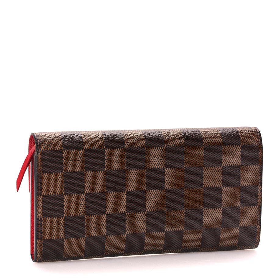Louis Vuitton Damier Ebene Emilie Wallet Red Image 3