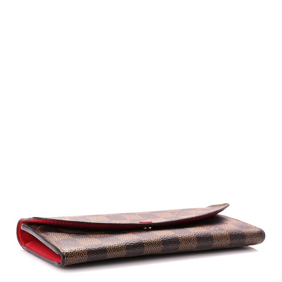 Louis Vuitton Damier Ebene Emilie Wallet Red Image 4