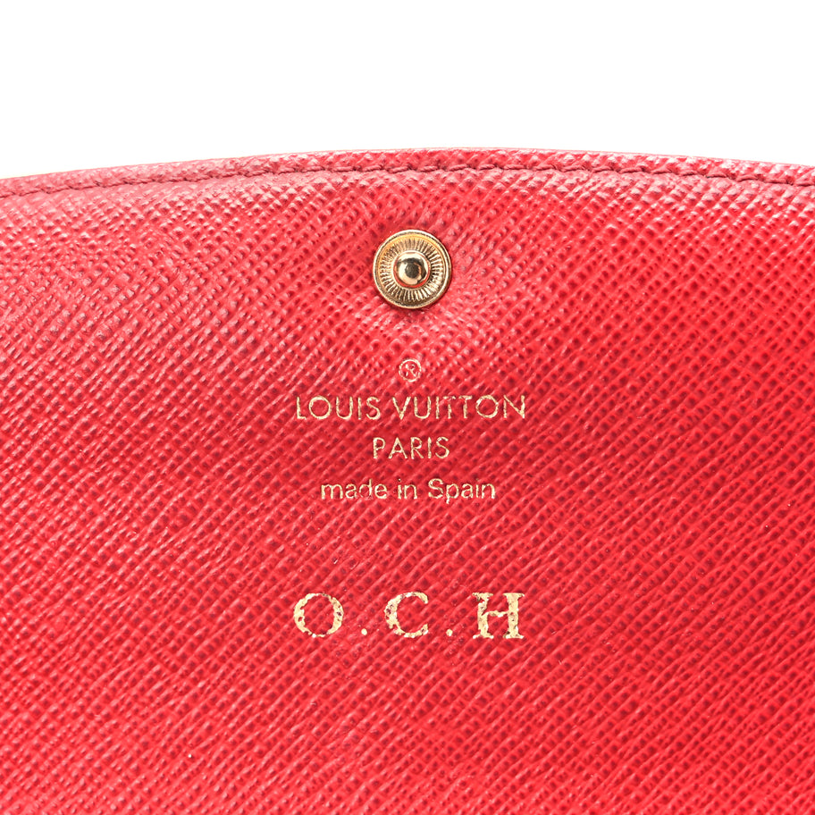 Louis Vuitton Damier Ebene Emilie Wallet Red Image 6