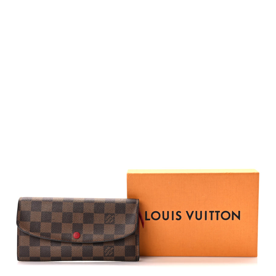 Louis Vuitton Damier Ebene Emilie Wallet Red Image 7