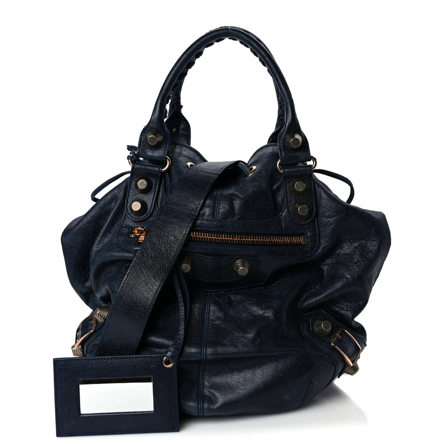 Balenciaga Agneau Giant 21 Rose Gold Hardware Pompon Marine Image 1