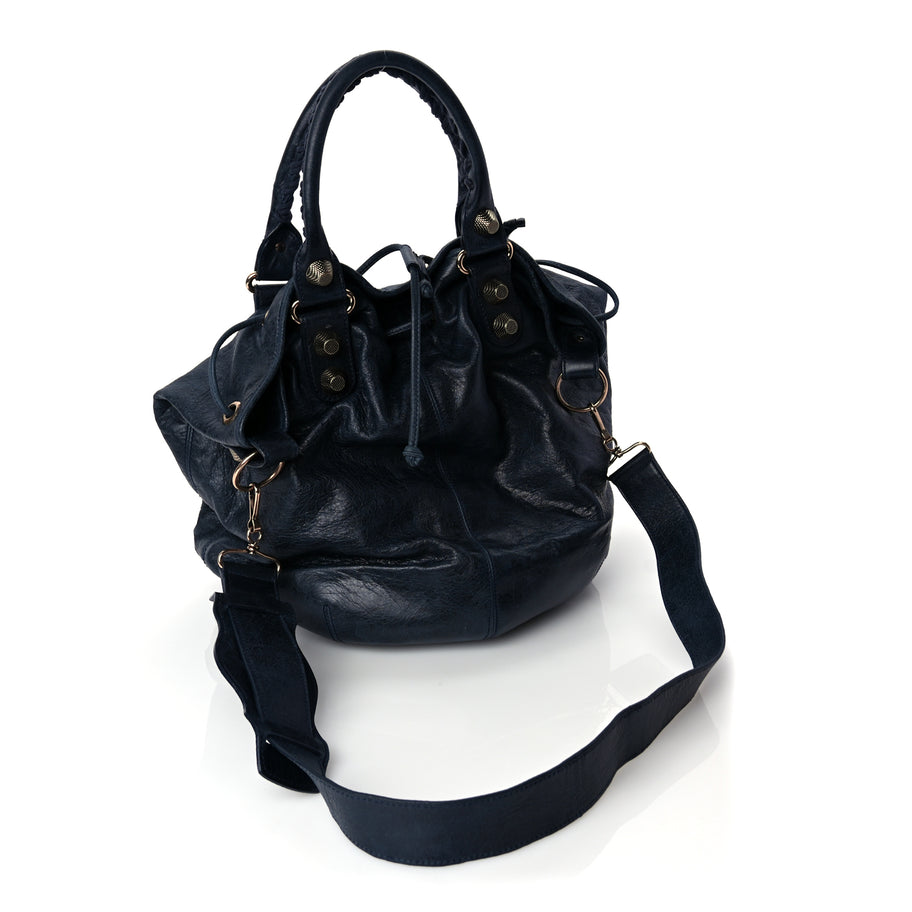 Balenciaga Agneau Giant 21 Rose Gold Hardware Pompon Marine Image 2