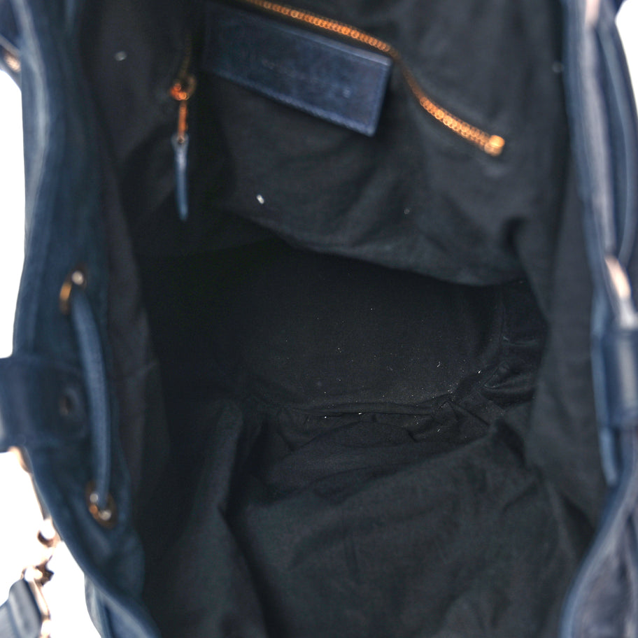 Balenciaga Agneau Giant 21 Rose Gold Hardware Pompon Marine Image 4