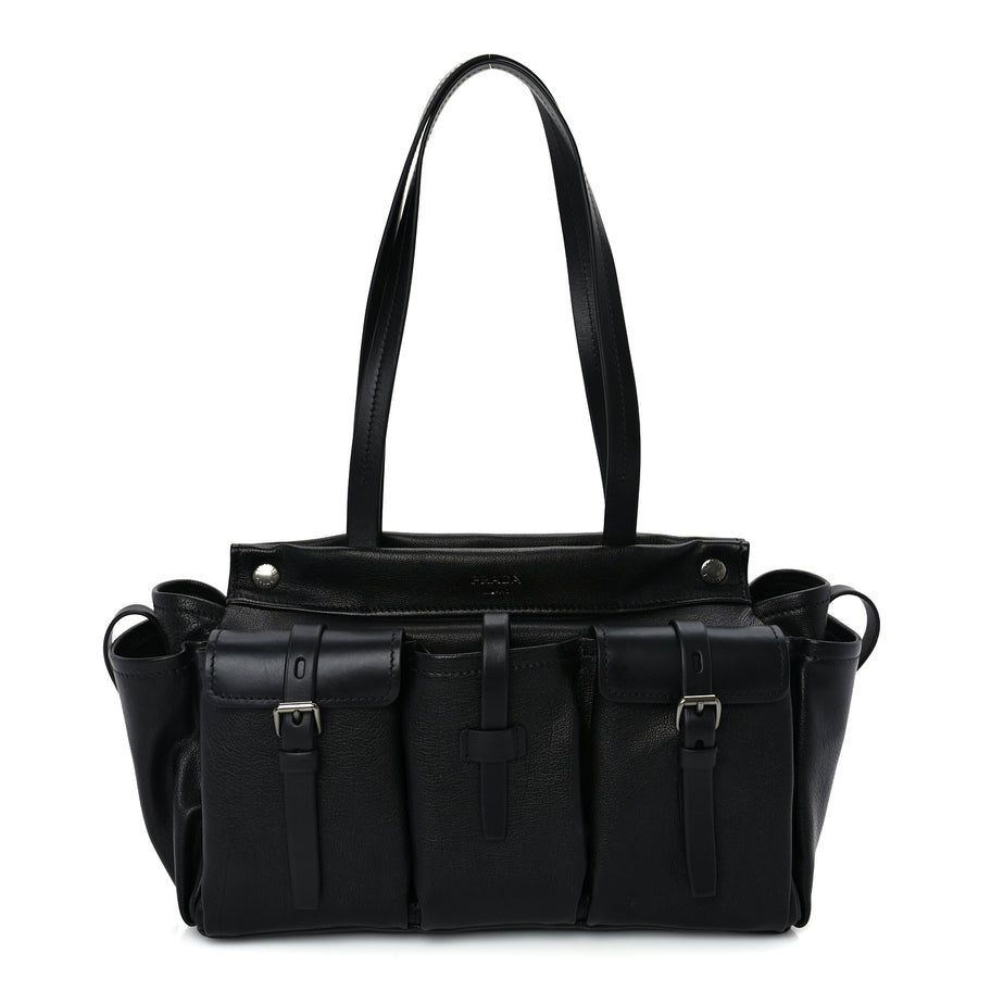 Prada Bufalo Large Route Tote Bag  Black Image 1