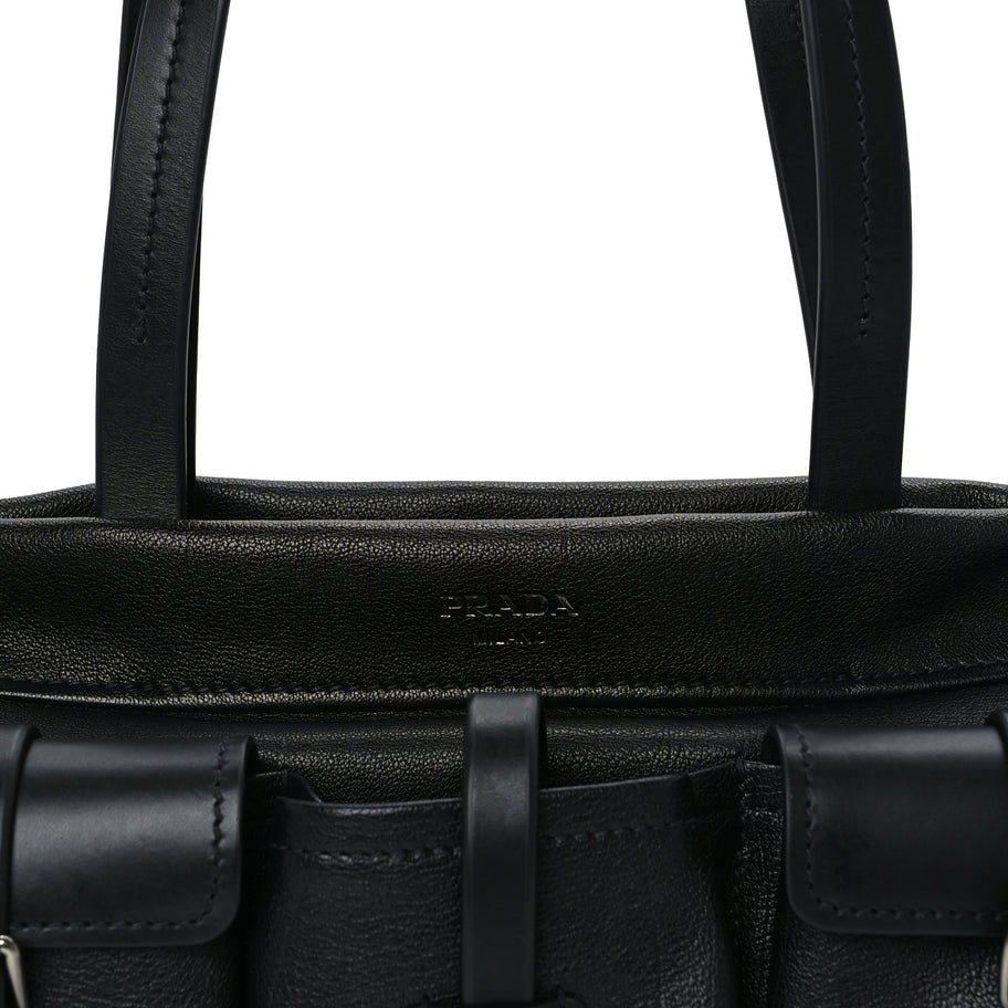 Prada Bufalo Large Route Tote Bag  Black Image 6