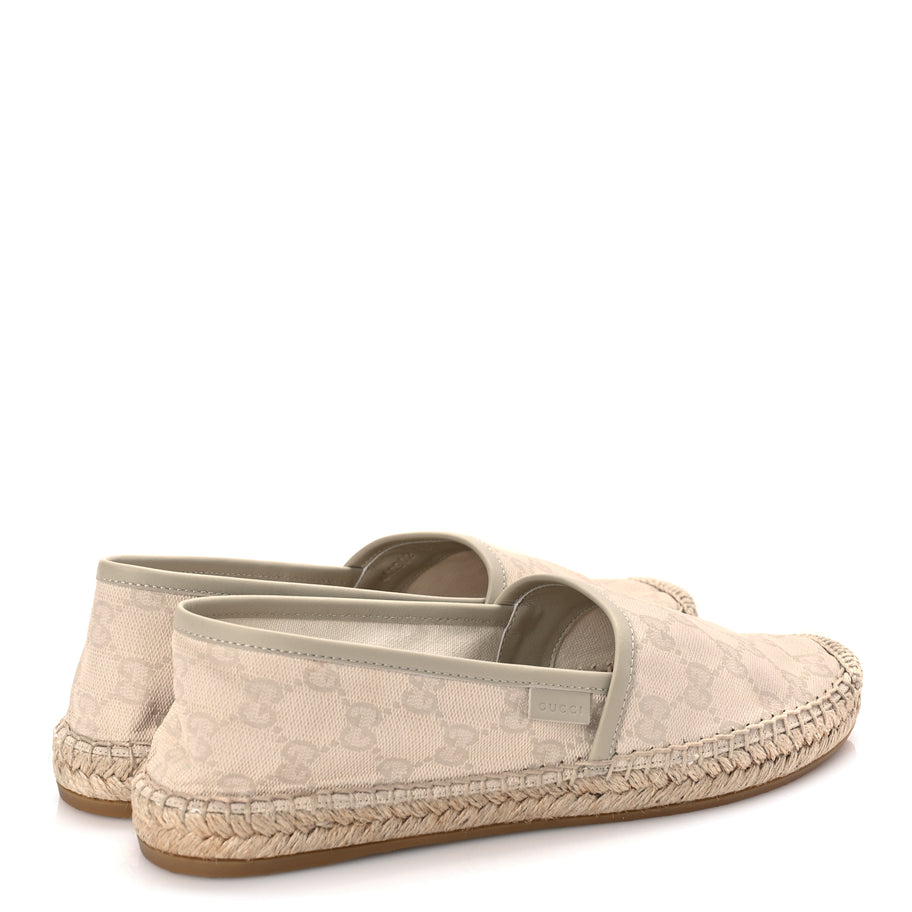 Gucci Washed Cotton Miro Soft Calfskin GG Monogram Espadrilles 38 White Mystic Image 4