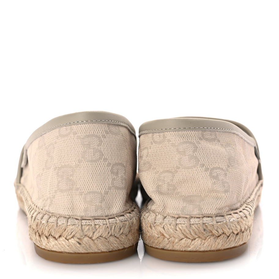 Gucci Washed Cotton Miro Soft Calfskin GG Monogram Espadrilles 38 White Mystic Image 5