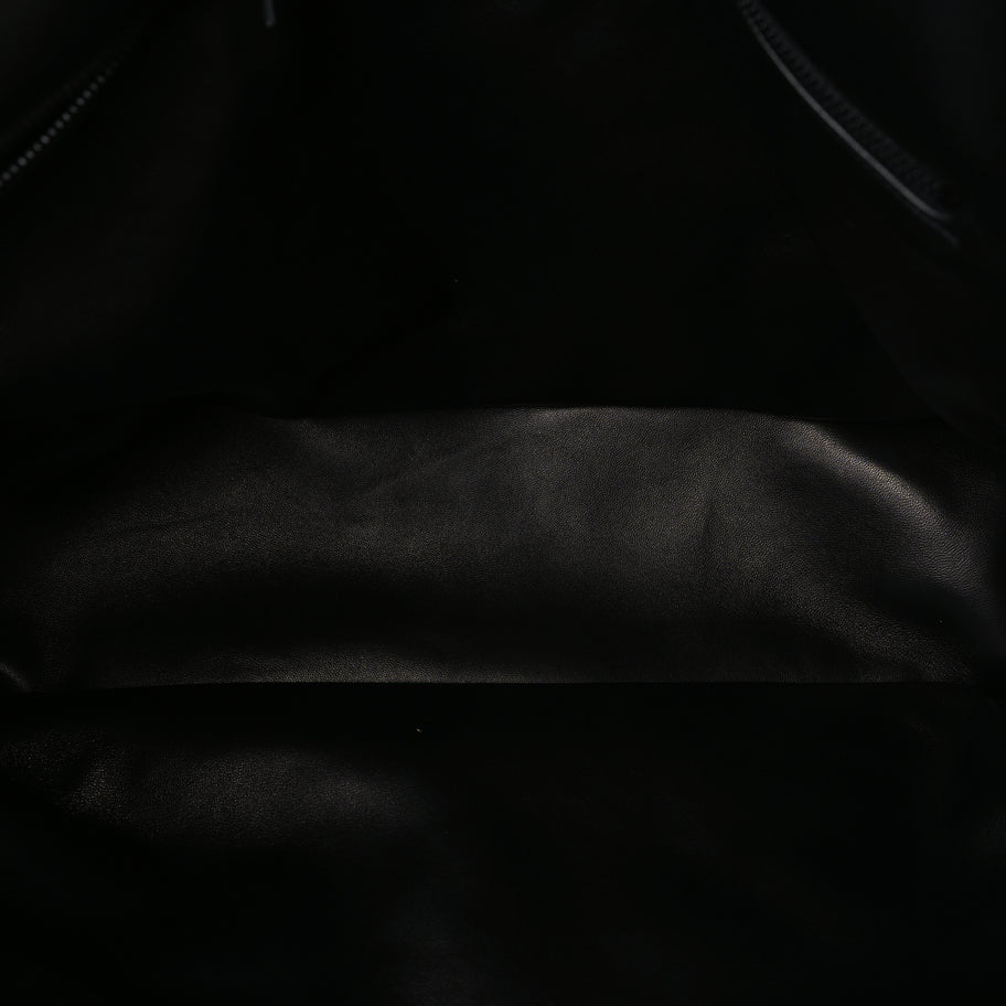 Saint Laurent Lambskin Wide Puffer Tote  Black Image 4