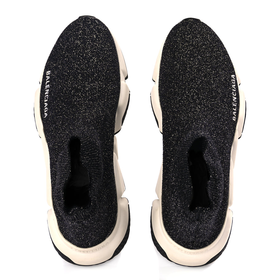 Balenciaga Knit Metal Womens Speed Sneakers 35 Black Image 2