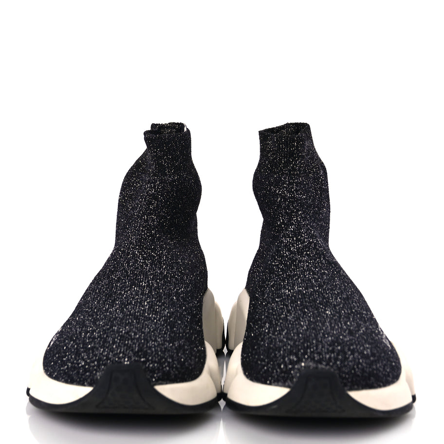 Balenciaga Knit Metal Womens Speed Sneakers 35 Black Image 3