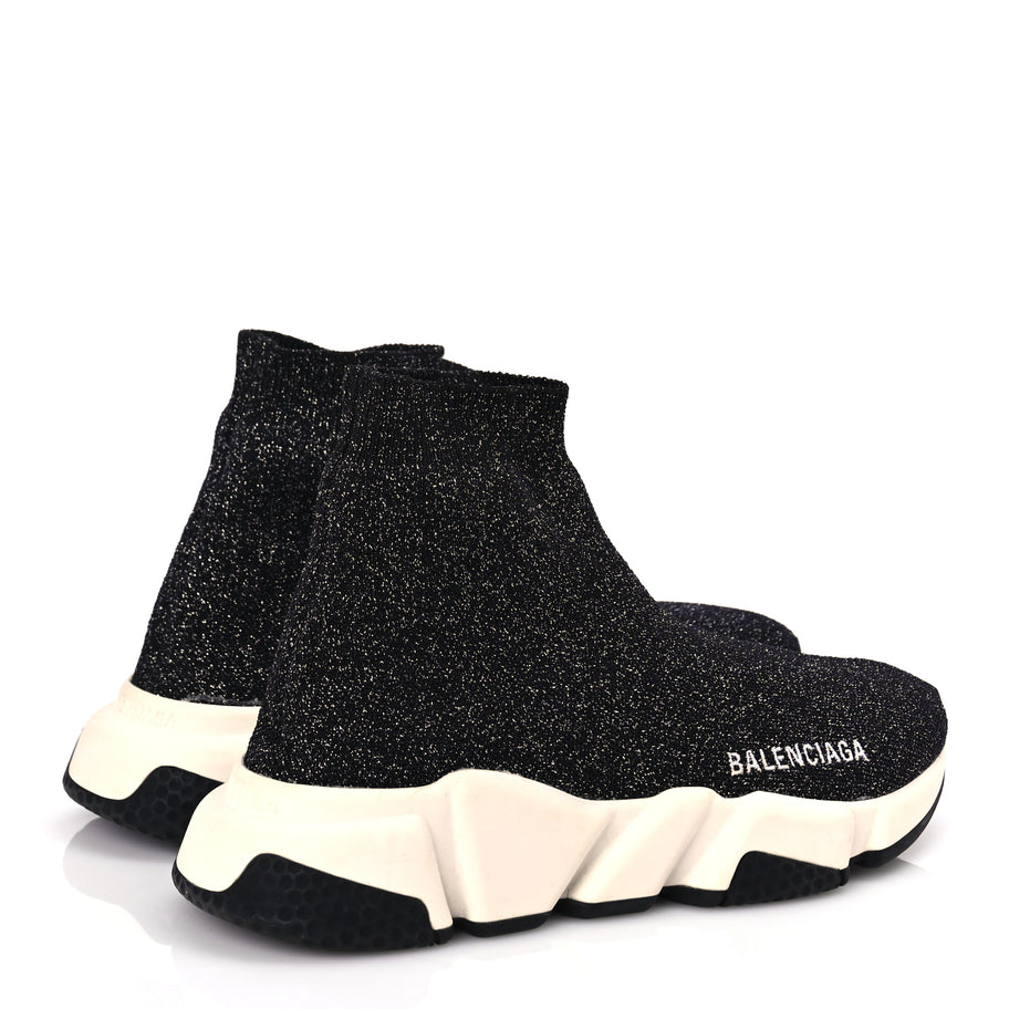 Balenciaga Knit Metal Womens Speed Sneakers 35 Black Image 5