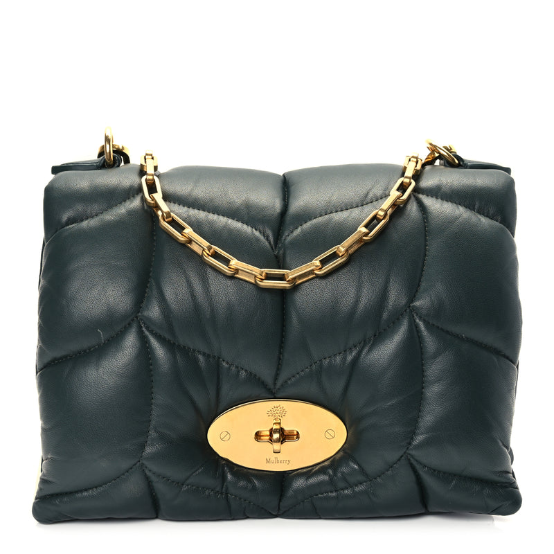  Mulberry Nappa Pillow Quilted Little Softie Bag Mulberry Green