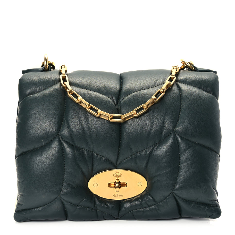 Mulberry Nappa Pillow Quilted Little Softie Bag Mulberry Green Image 1