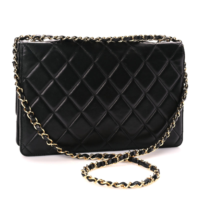  Chanel Lambskin Quilted Large Golden Class Flap Black