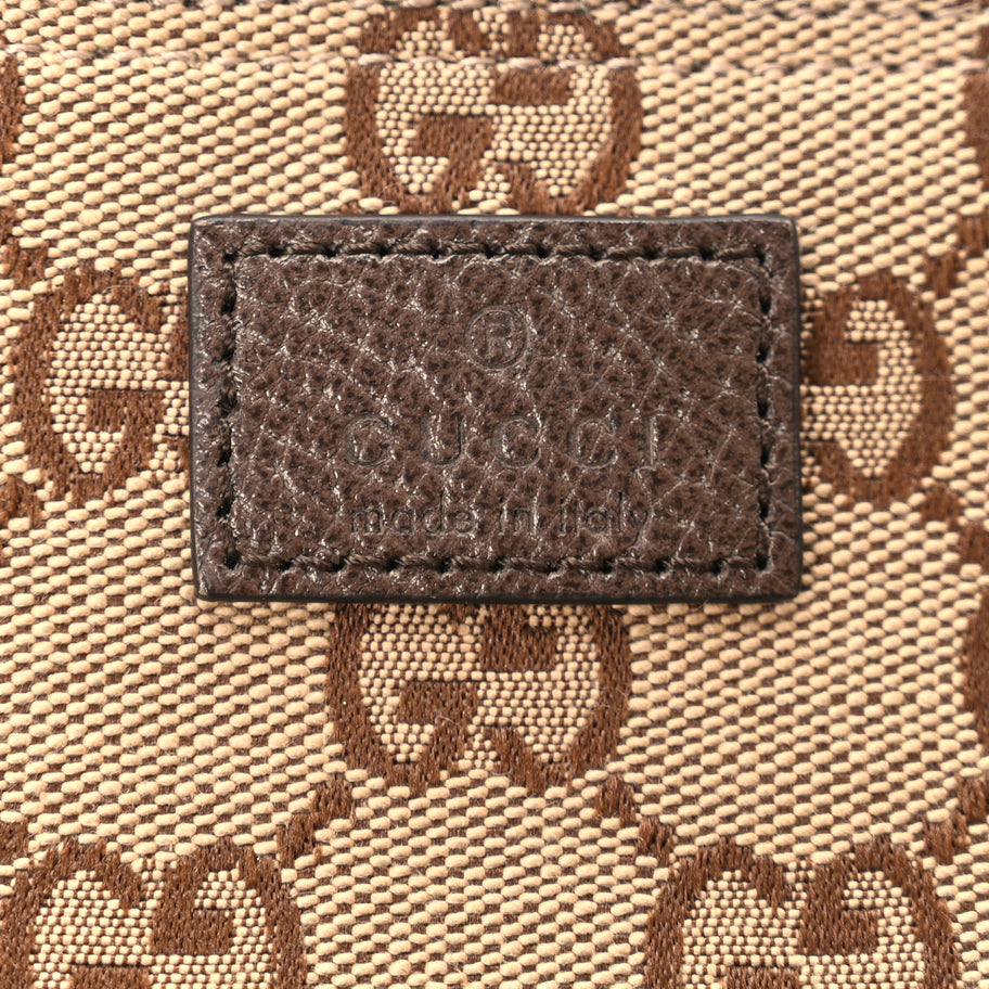 Gucci GG Supreme Monogram Web Large Giglio Tote Beige Dark Brown Image 6