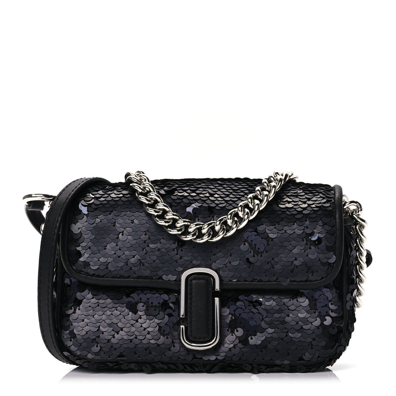  Marc Jacobs Sequin J Marc Mini Shoulder Bag Black