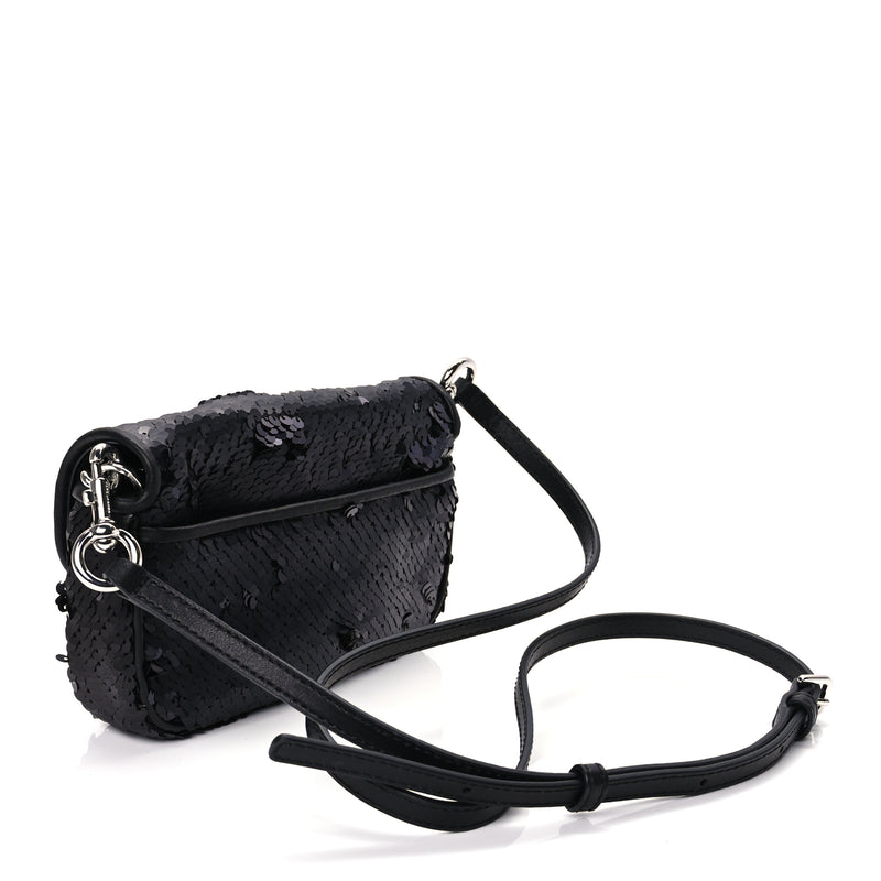  Marc Jacobs Sequin J Marc Mini Shoulder Bag Black