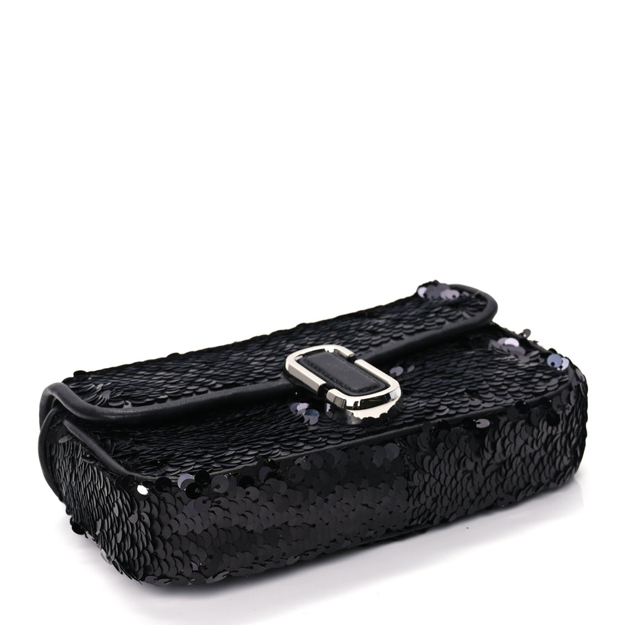 Marc Jacobs Sequin J Marc Mini Shoulder Bag Black Image 3