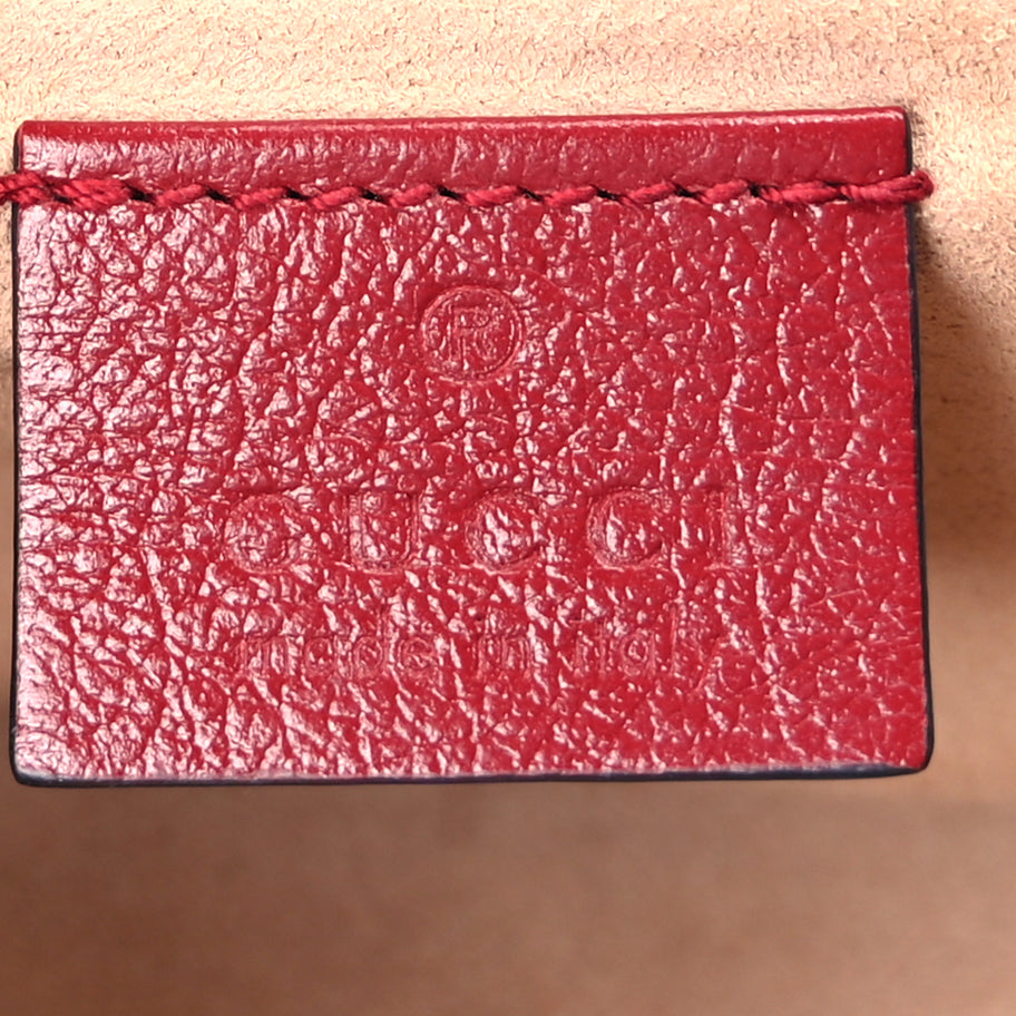 Gucci Vintage Effect Calfskin Matelasse Diagonal Super Mini Torchon GG Marmont Shoulder Bag Black Romantic Cherry Black Romantic Cherry Image 5
