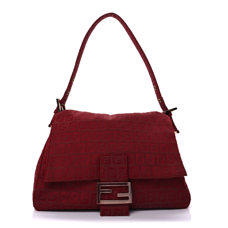  Fendi Zucchino Mama Baguette Bordeaux Rubino