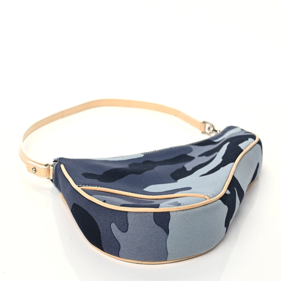 Christian Dior Canvas Camouflage Mini Saddle Pochette Blue Image 3