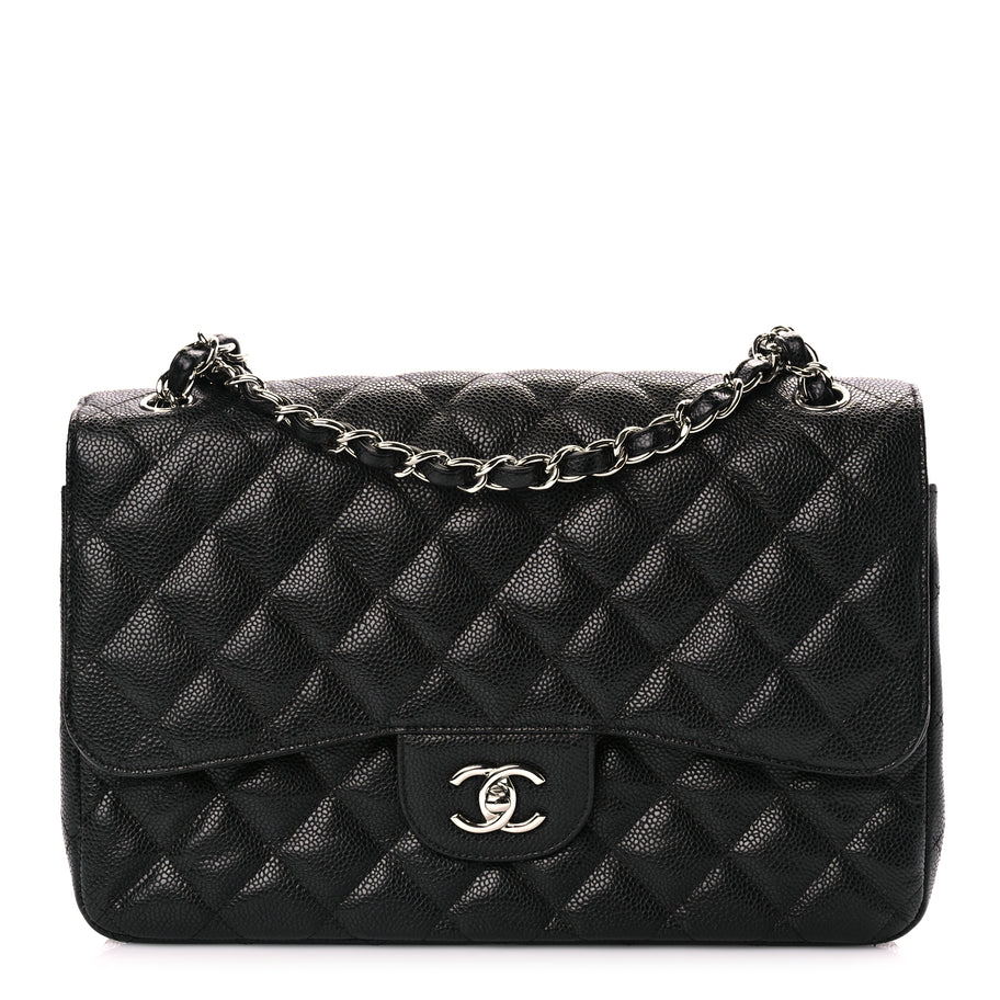 Chanel Caviar Quilted Jumbo Double Flap Black Image 1