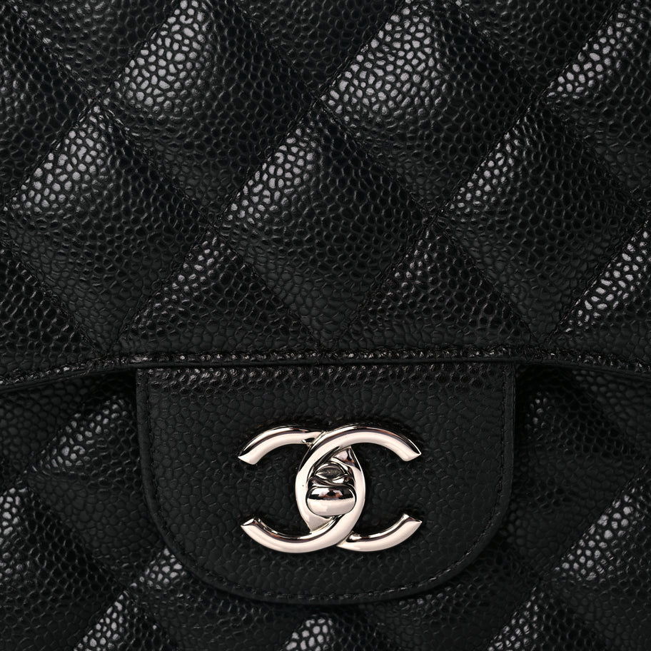 Chanel Caviar Quilted Jumbo Double Flap Black Image 7