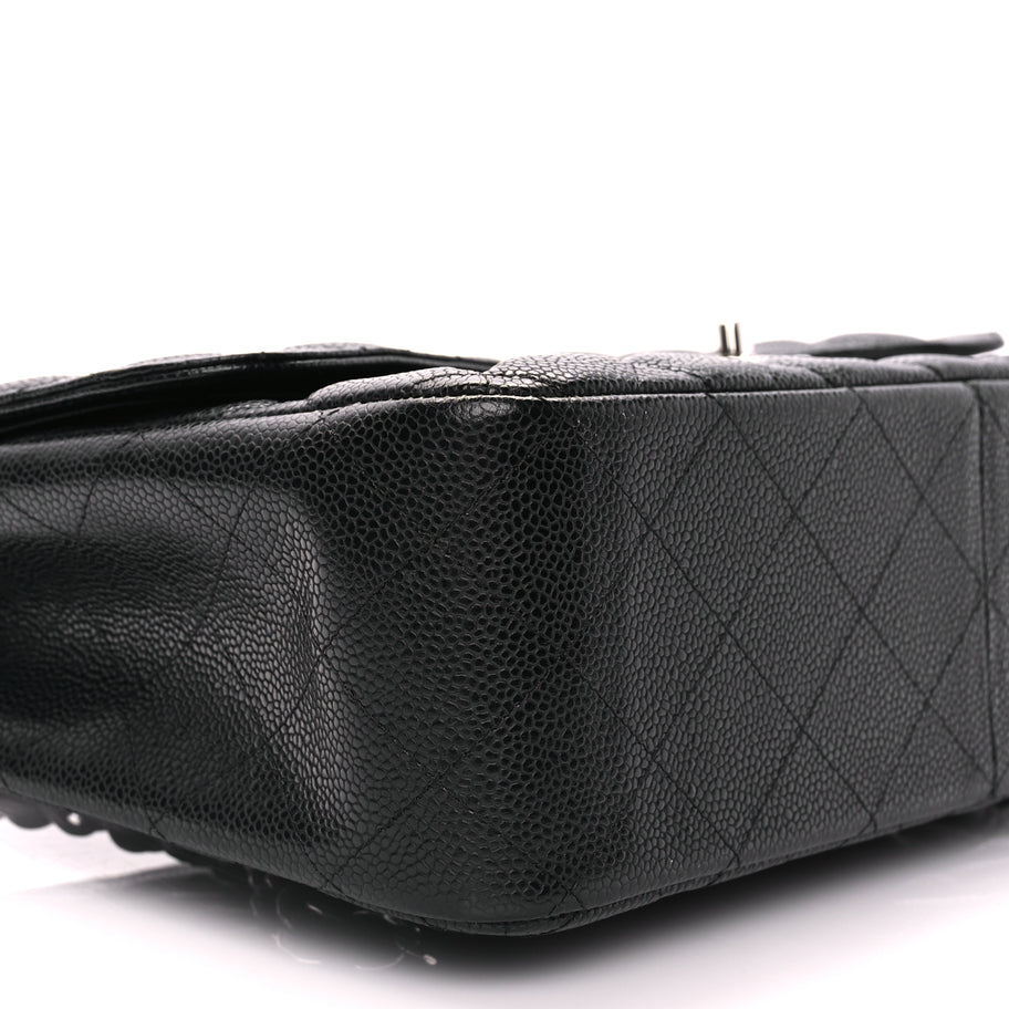 Chanel Caviar Quilted Jumbo Double Flap Black Image 8