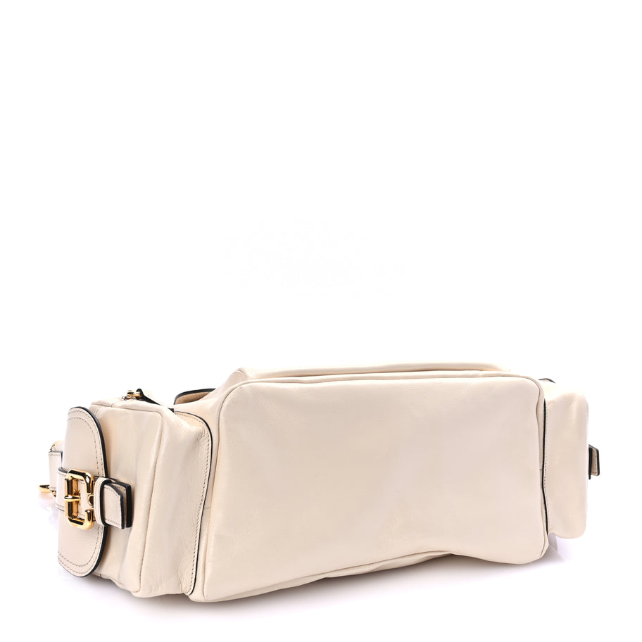 Chloe  Shiny Calfskin Medium Double Carry Camera Bag Sweet Beige Image 3
