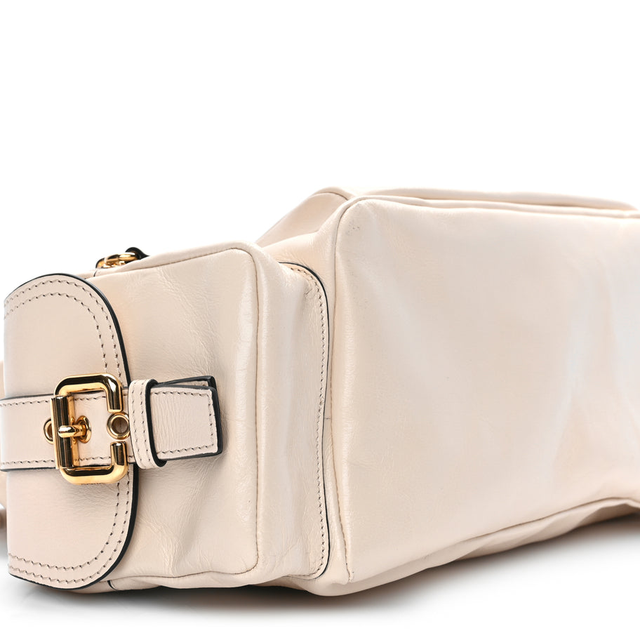 Chloe  Shiny Calfskin Medium Double Carry Camera Bag Sweet Beige Image 7