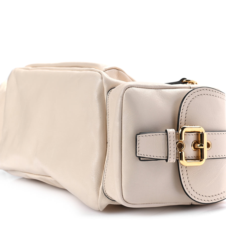 Chloe  Shiny Calfskin Medium Double Carry Camera Bag Sweet Beige Image 8