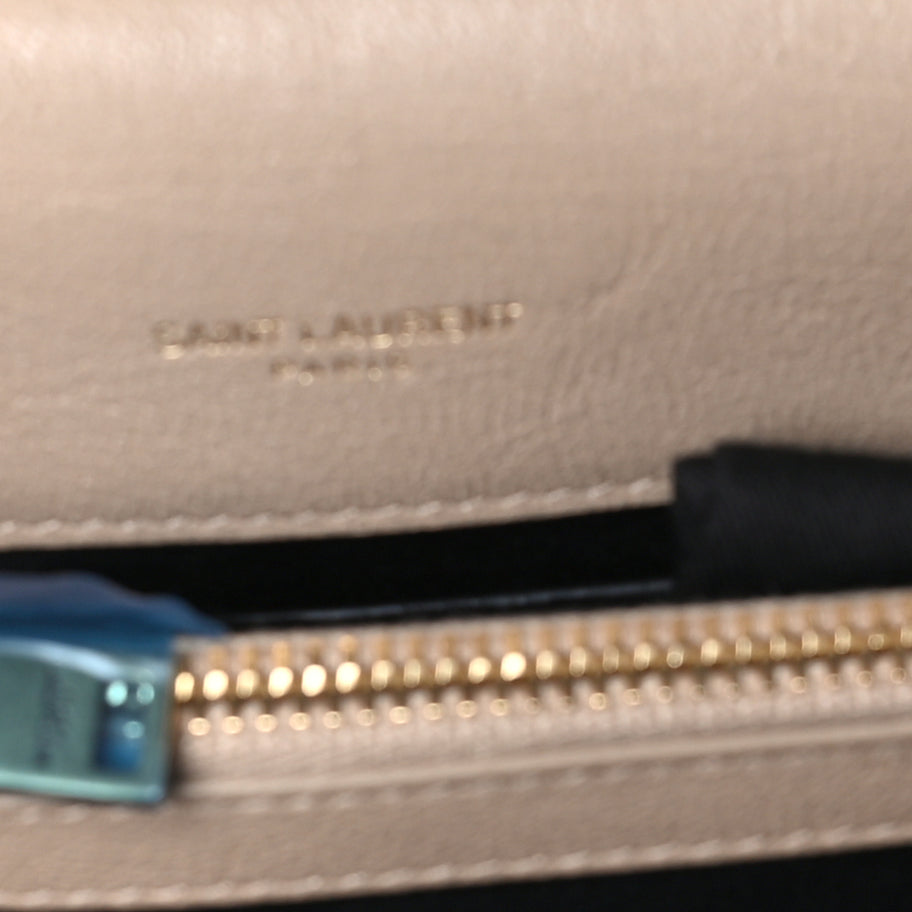Saint Laurent Sheepskin Matelasse Chevron Monogram Medium College Bag  Dark Beige Image 5