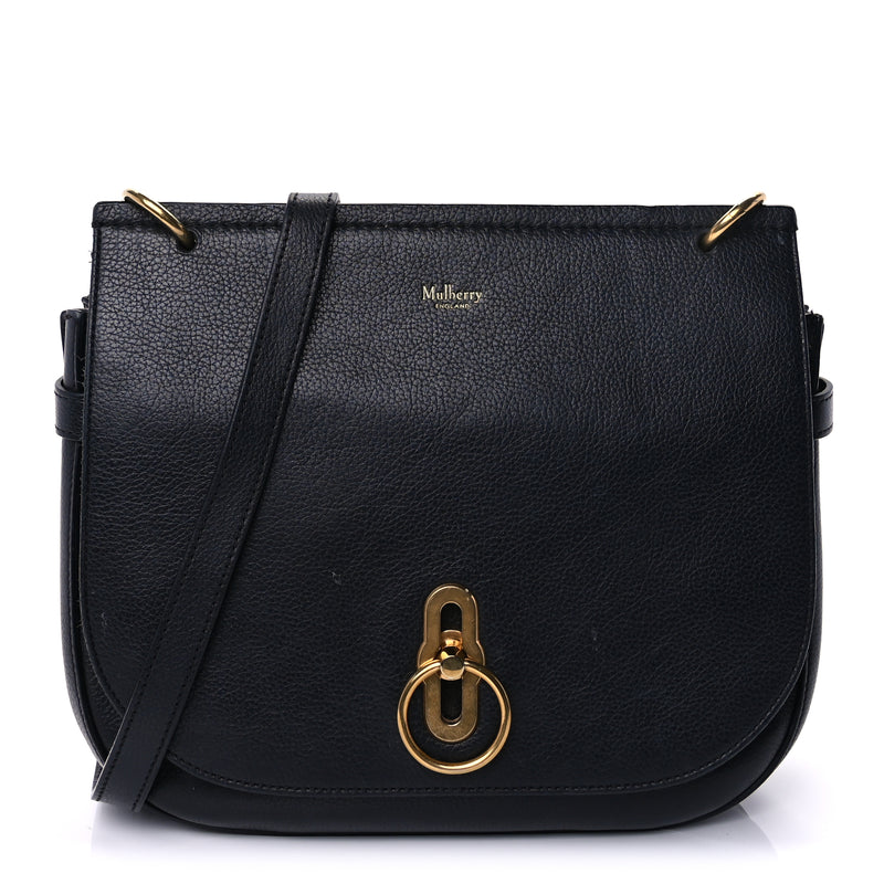  Mulberry Small Classic Grain Calfskin Small Amberley Satchel  Black