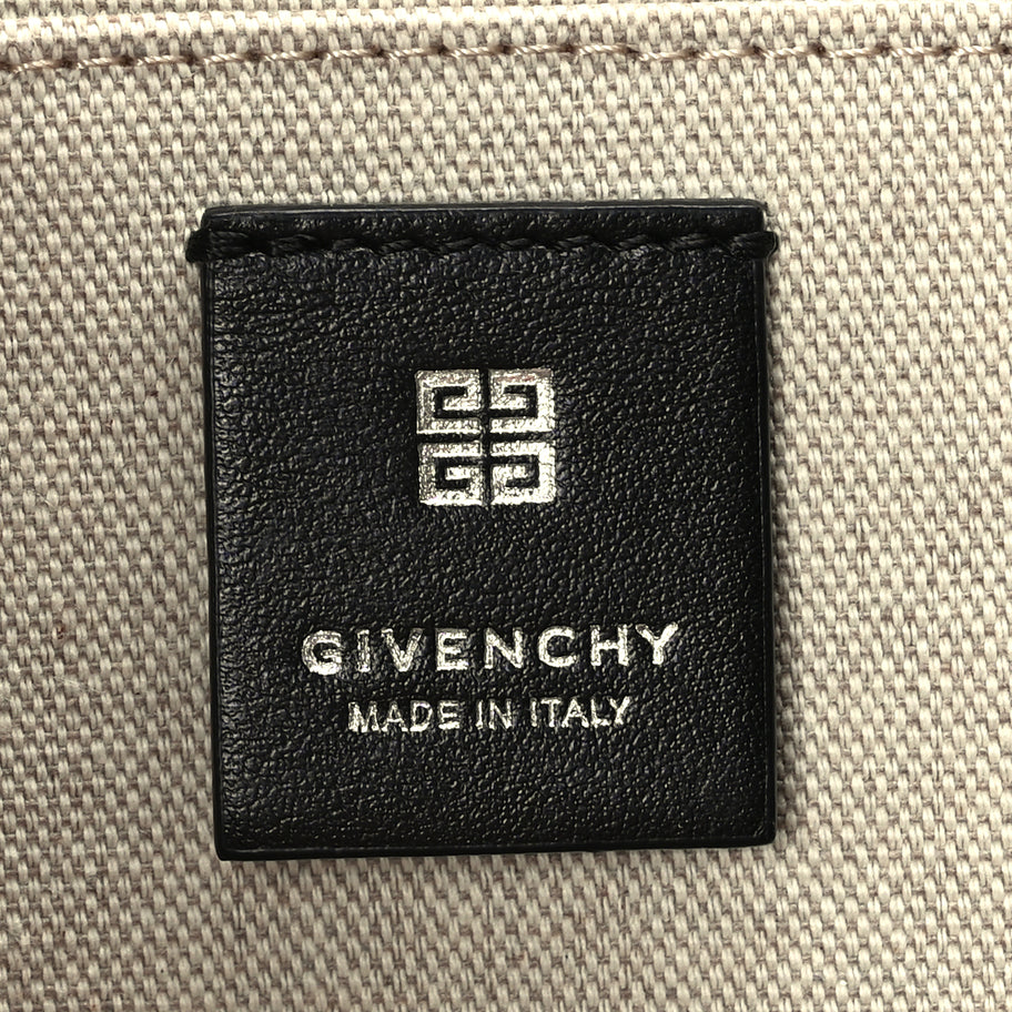 Givenchy Canvas Logo 4G Embossed Medium Tote Beige Black Image 5