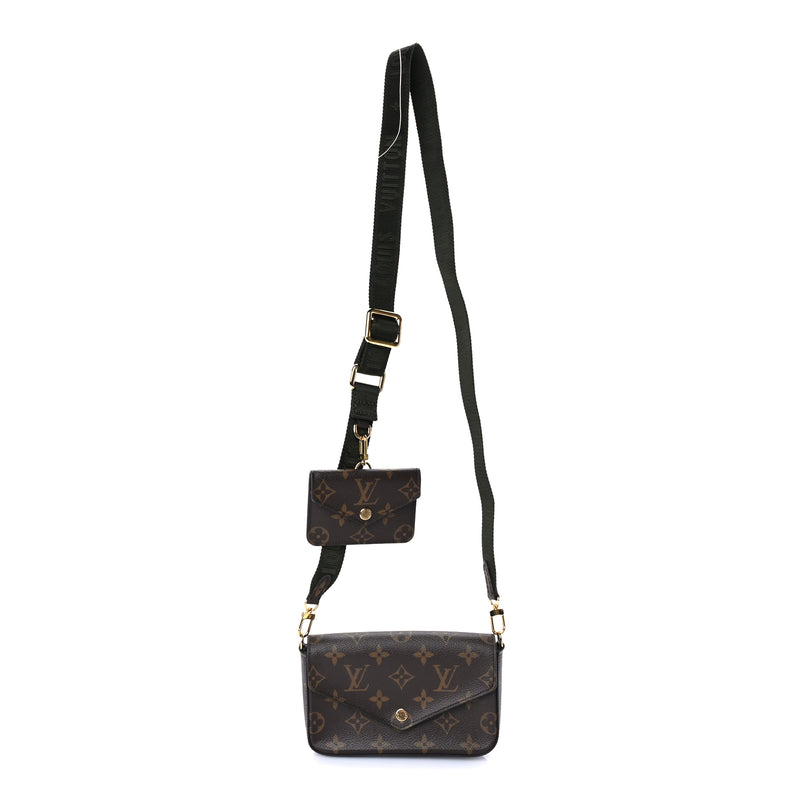  Louis Vuitton Monogram Felicie Strap & Go  Kaki
