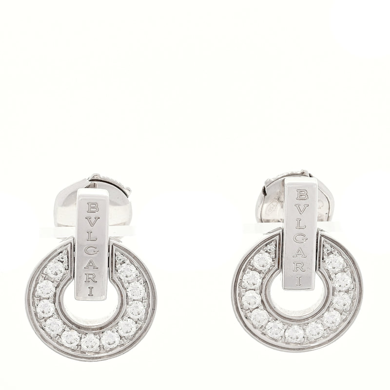  18K White Gold Diamond BVLGARI BVLGARI Openwork Earrings