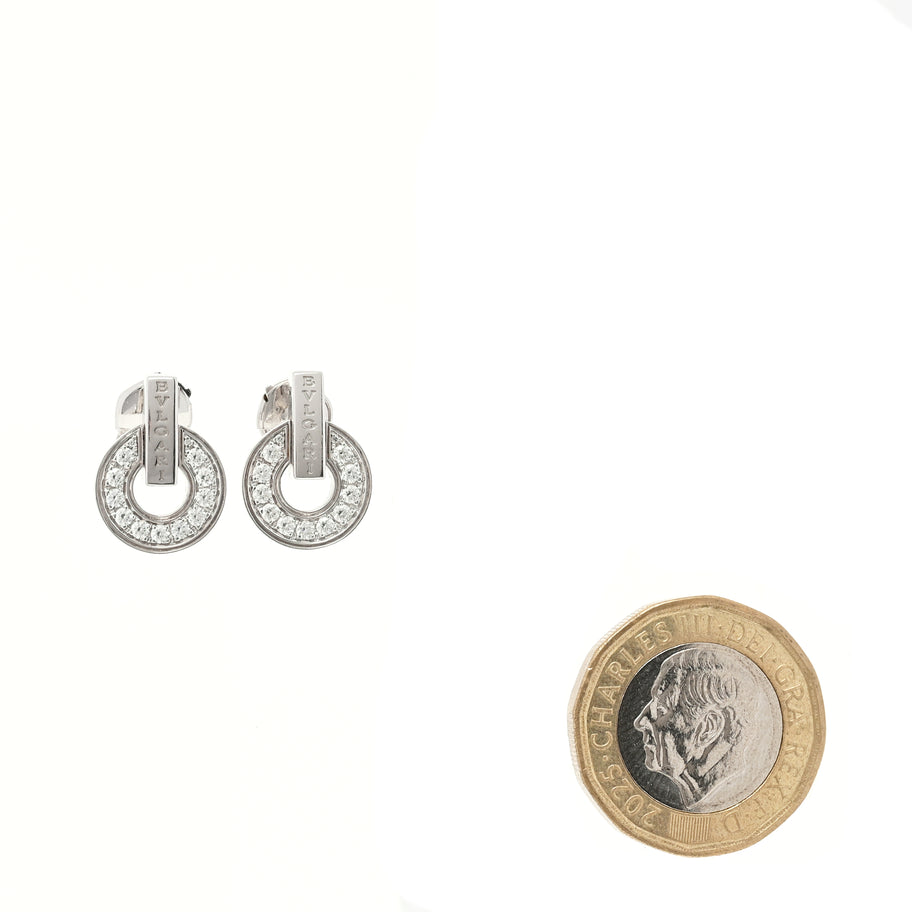 18K White Gold Diamond BVLGARI BVLGARI Openwork Earrings Image 2