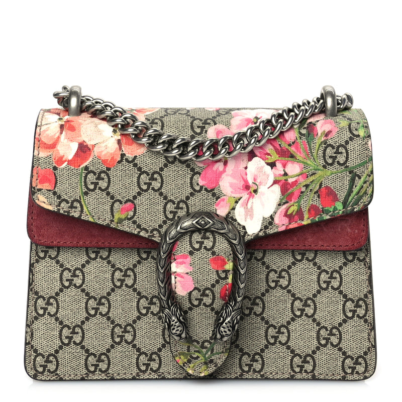  Gucci GG Supreme Monogram Blooms Mini Dionysus Shoulder Bag  Beige Multicolour Dry Rose
