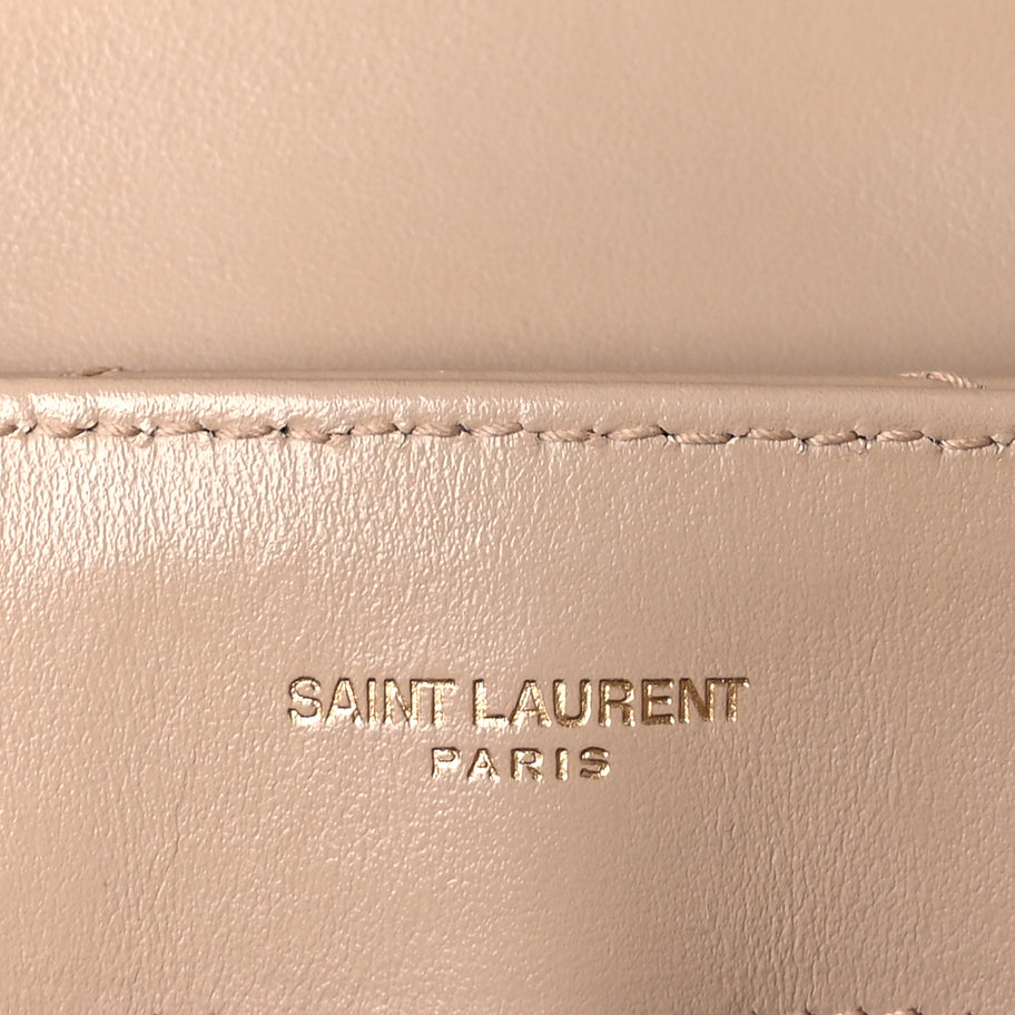Saint Laurent Calfskin Y Quilted Monogram Small Loulou Chain Satchel Dark Beige Image 5