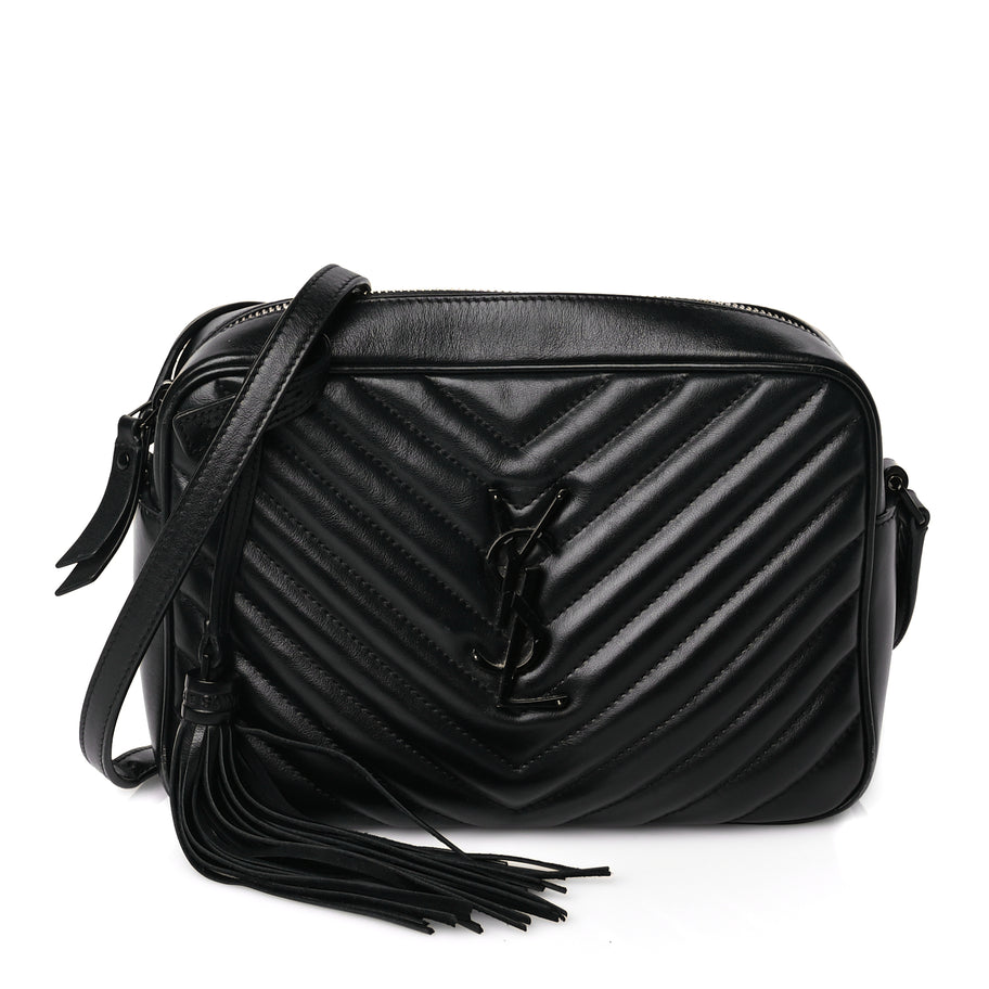 Saint Laurent Calfskin Matelasse Monogram Monochrome Lou Camera Bag Black Image 1