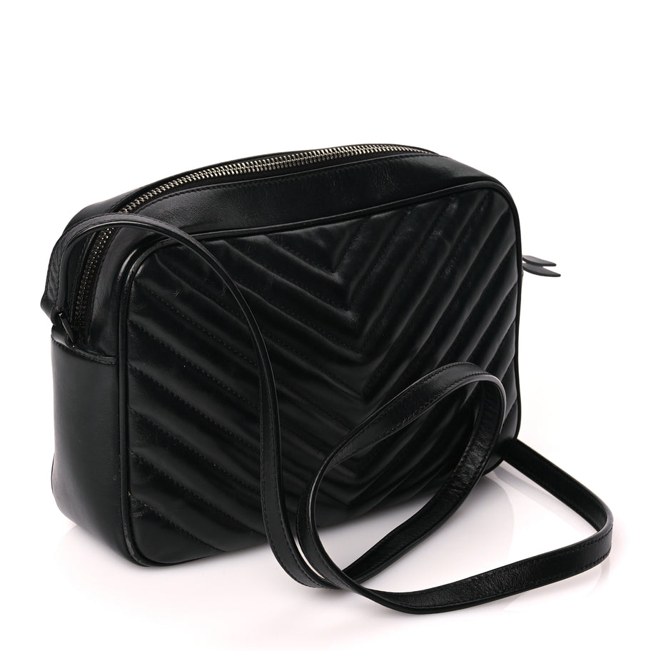 Saint Laurent Calfskin Matelasse Monogram Monochrome Lou Camera Bag Black Image 2