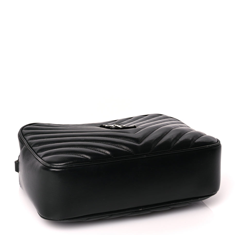 Saint Laurent Calfskin Matelasse Monogram Monochrome Lou Camera Bag Black Image 3