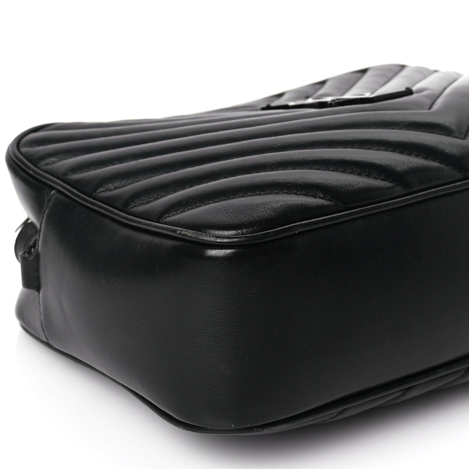Saint Laurent Calfskin Matelasse Monogram Monochrome Lou Camera Bag Black Image 7