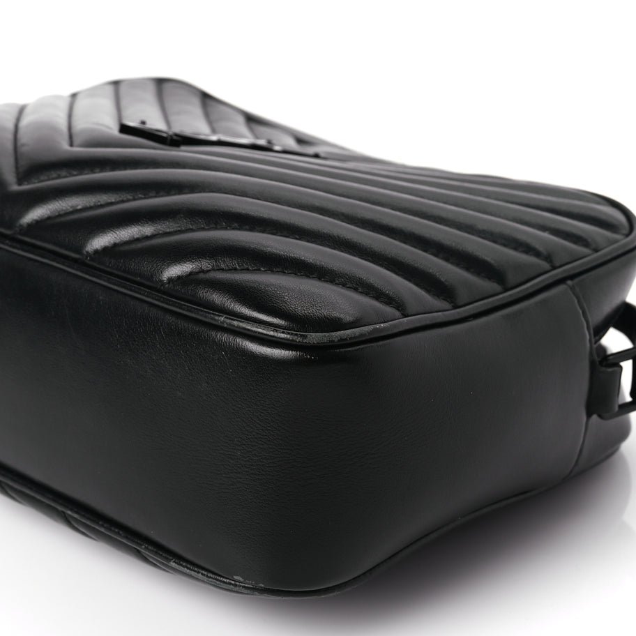 Saint Laurent Calfskin Matelasse Monogram Monochrome Lou Camera Bag Black Image 8