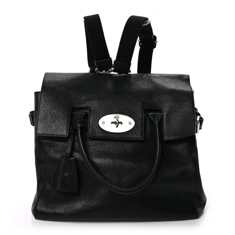  Mulberry Natural Leather Cara Delevingne Convertible Satchel  Black