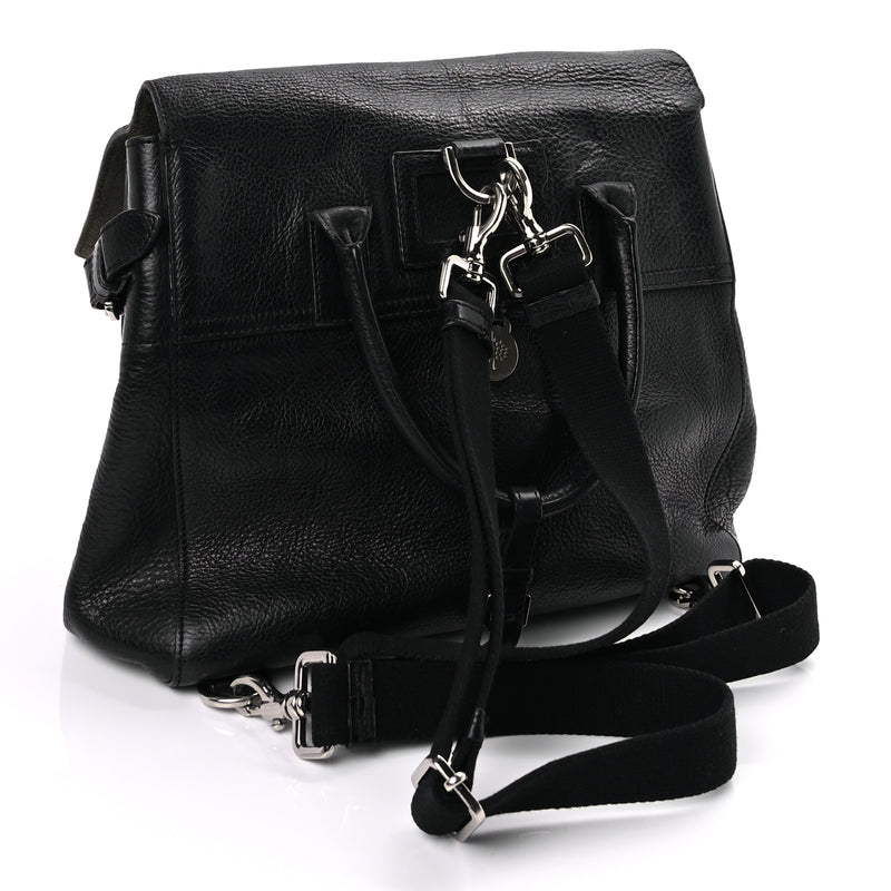  Mulberry Natural Leather Cara Delevingne Convertible Satchel  Black
