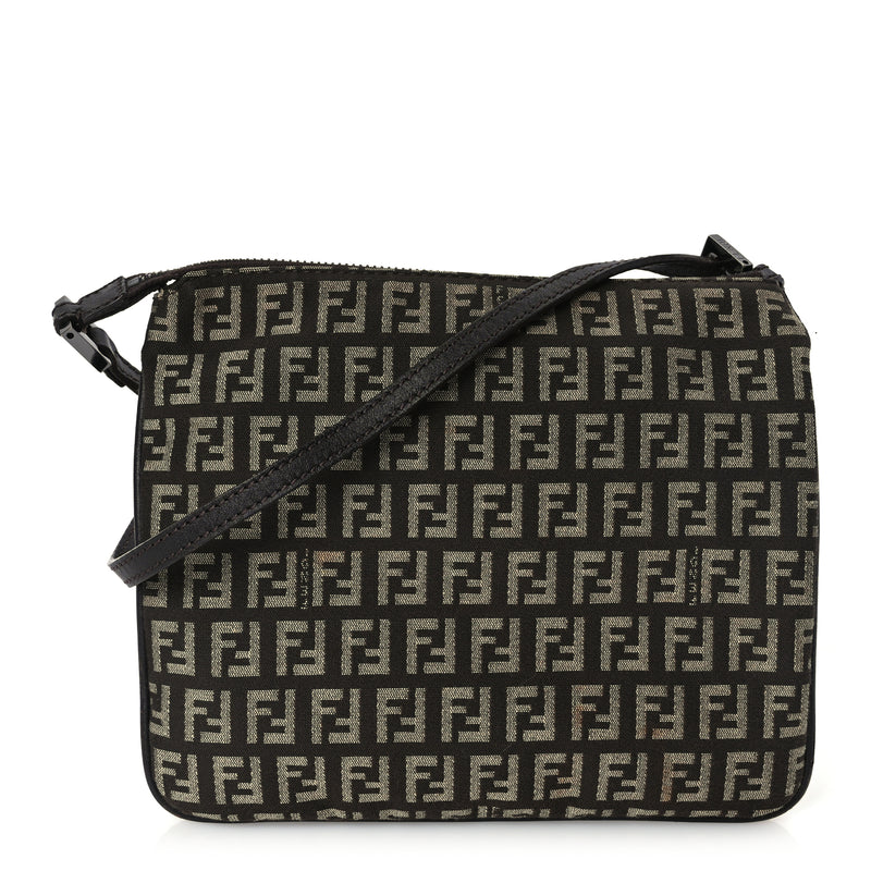  Fendi Zucchino Vitello Crossbody Brown