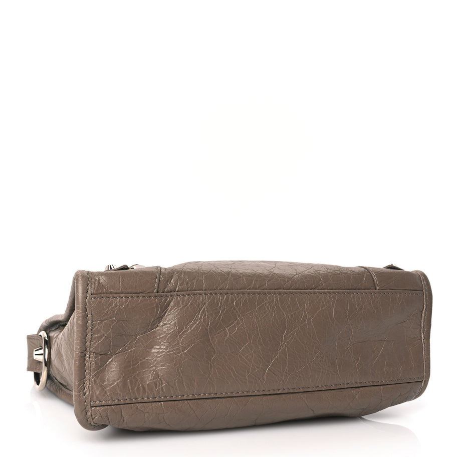 Balenciaga Agneau Classic Silver Hardware Mini City Dark Mink Grey Image 3