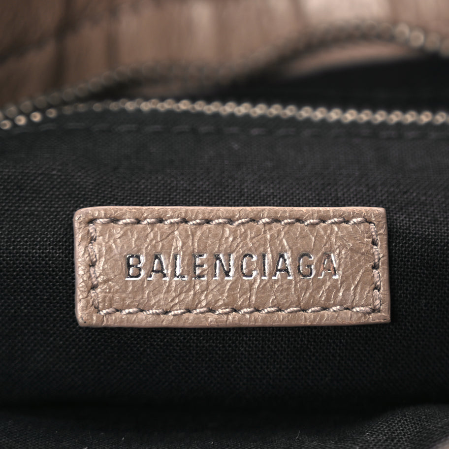 Balenciaga Agneau Classic Silver Hardware Mini City Dark Mink Grey Image 5