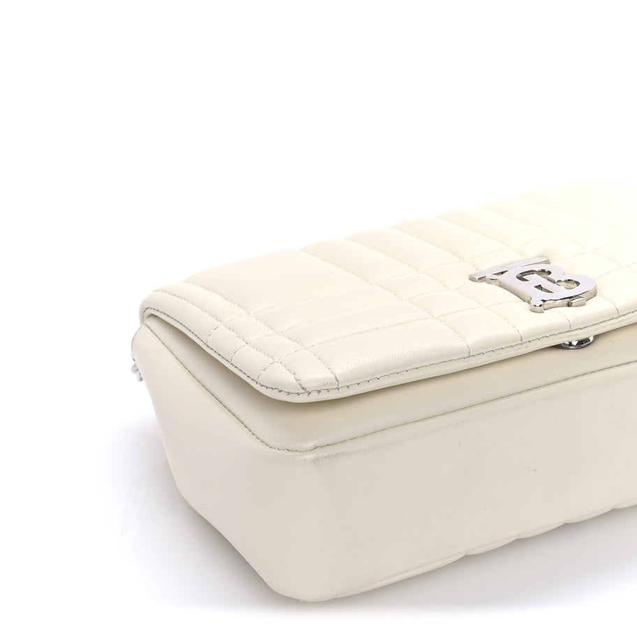 Burberry Lambskin Quilted Small Lola Bag Pale Vanilla Image 7